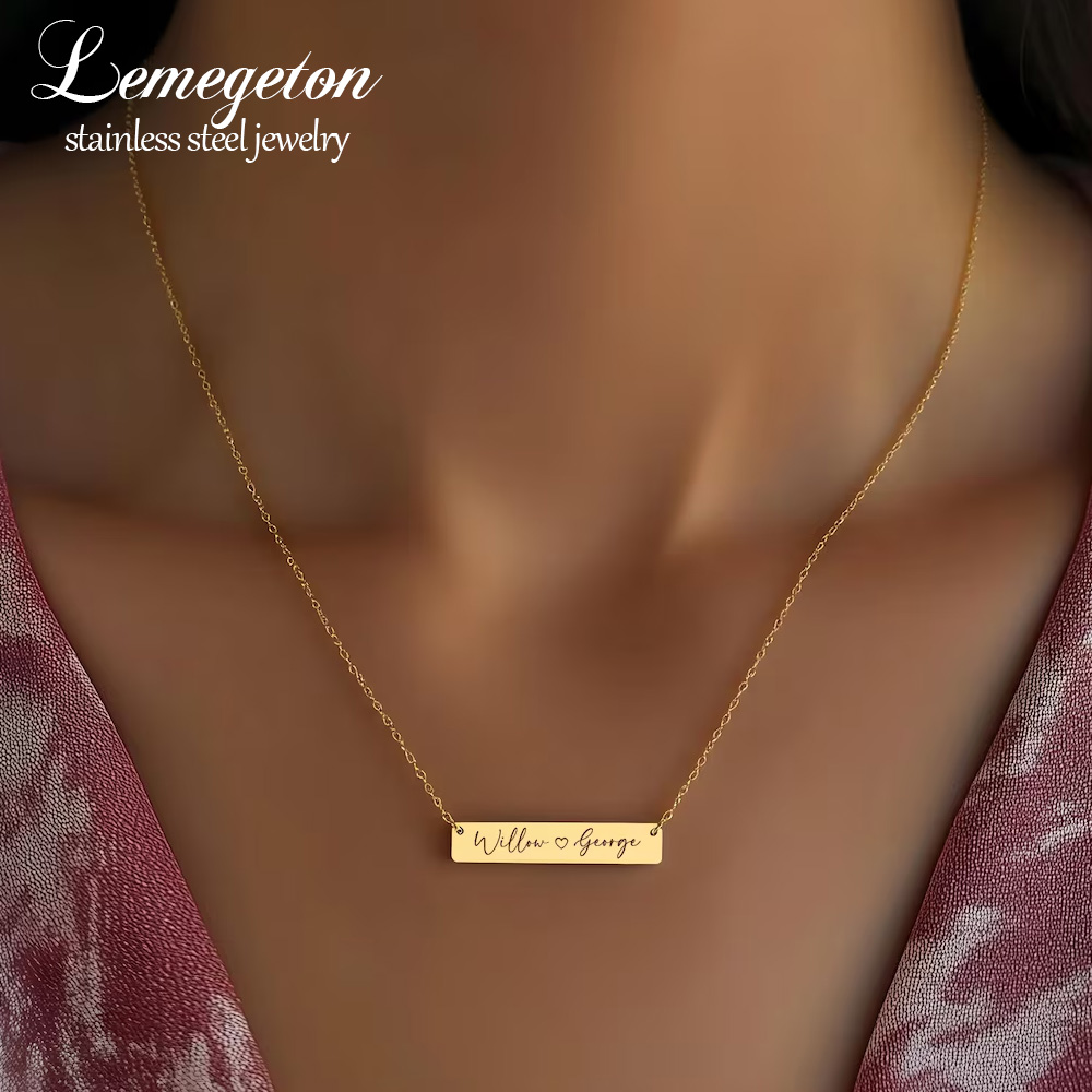 Personalized Minimalist Bar Na - đánh giá và giá Handwriting Necklace Bar