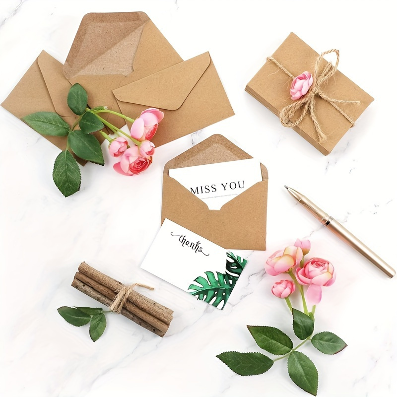 50/100pcs Kraft Paper Envelope - đánh giá và giá Wax Seal Letter Kit