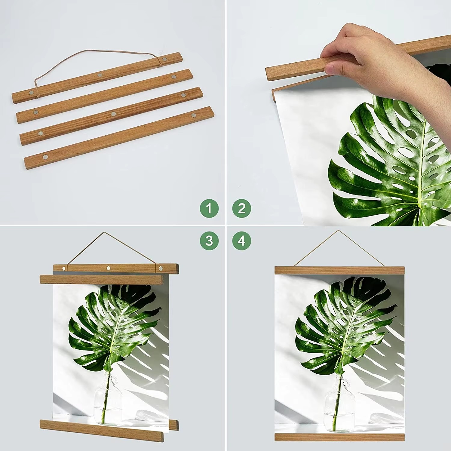 21-90cm Magnetic Wooden Pictur - đánh giá và giá Engraved Wood Frame