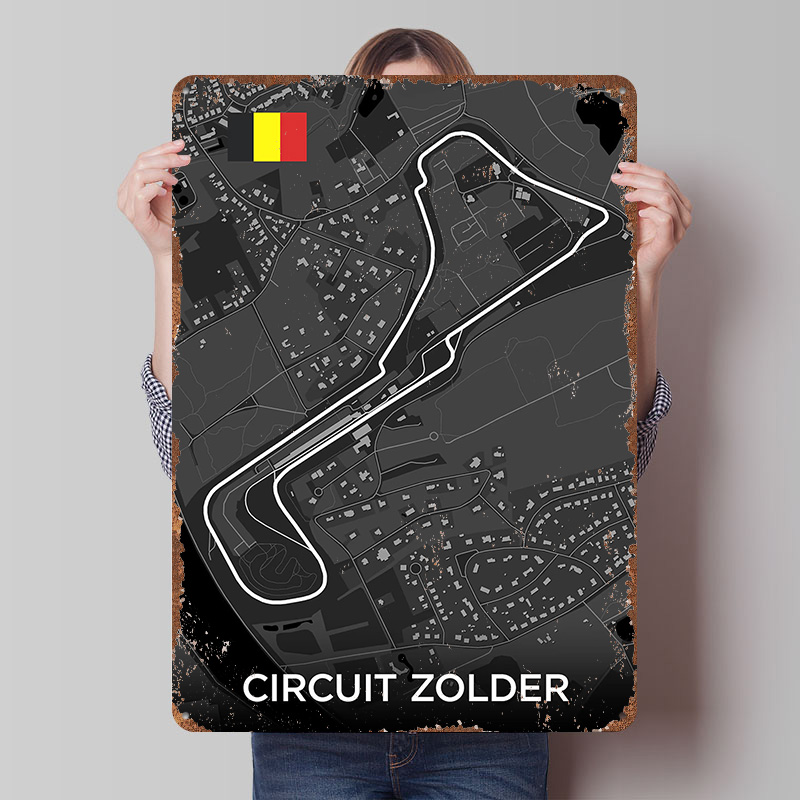 Circuit Zolder Track Map Metal - đánh giá và giá Custom Map Poster